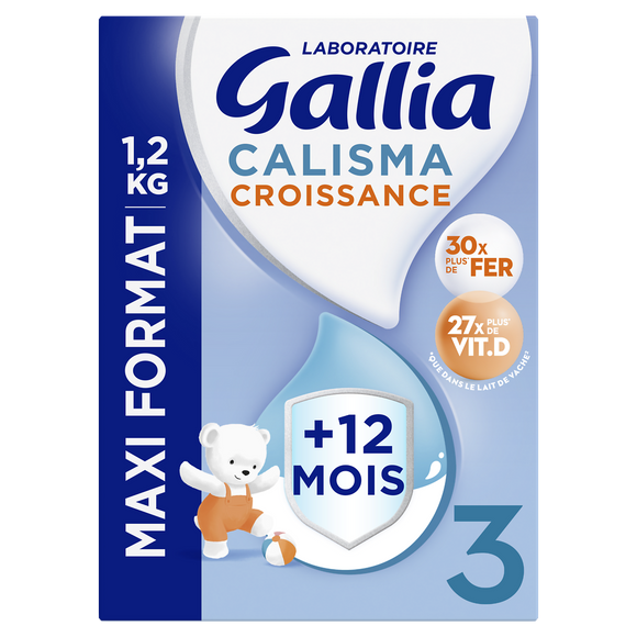 GALLIA CALISMA - Lait en poudre bébé croissance, 3ème âge, dès 12 mois- 1,2kg