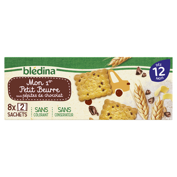 Biscuits bébé petit beurre pépites de chocolat dès 12 mois BLEDINA 133g