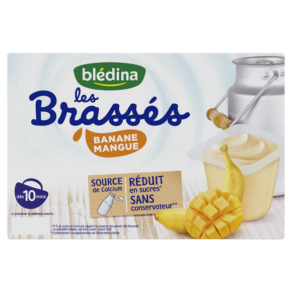 Les brassés banane mangue BLEDINA dès 10mois 6x95g