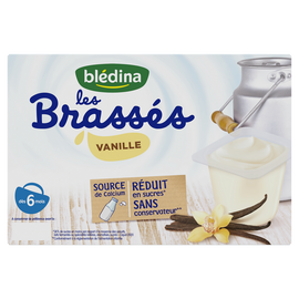 Les brassés Vanille BLEDINA, dès 6 mois, 6x95g