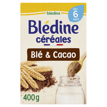 BLEDINA BLEDINE - Céréales en poudre bébé cacao, de 6 à 12 mois - 400g