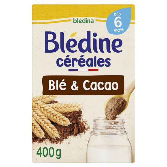 BLEDINA BLEDINE - Céréales en poudre bébé cacao, de 6 à 12 mois - 400g