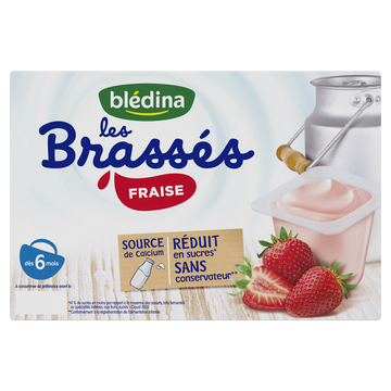 Les brassés fraises BLEDINA dès 6mois 6x95g