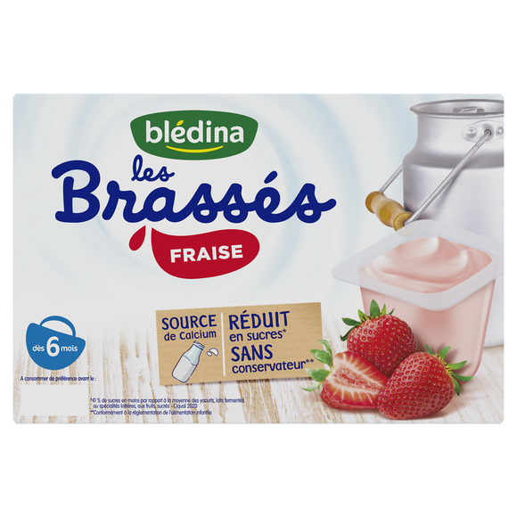 Les brassés fraises BLEDINA dès 6mois 6x95g