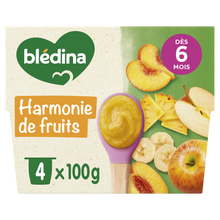 BLEDINA - Harmonie de fruits, de 6 à 12 mois - 4x100g