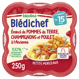 Plat bébé pomme de terre champignons poulet dès 15 mois BLEDICHEF BLEDINA 250g