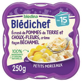 Plat bébé soir choux-fleurs pomme de terre béchamel dès 15 mois BLEDICHEF BLEDINA 250g
