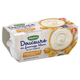 Desserts bébé au fromage blanc mirabelles dès 8 mois BLEDINA 4x100g