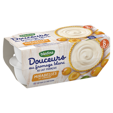 Desserts bébé au fromage blanc mirabelles dès 8 mois BLEDINA 4x100g