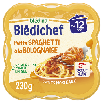 Plat bébé spaghetti à la bolognaise dès 12 mois BLEDICHEF BLEDINA 230g