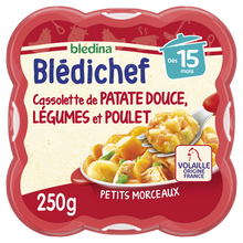 BLEDINA BLEDICHEF - Plat bébé légumes patates douces poulet, dès 15 mois - 250g - Repas bébé