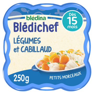 Plat bébé légumes cabillaud dès 15 mois BLEDICHEF BLEDINA 250g