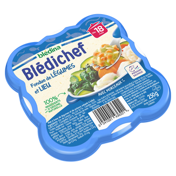 Plat bébé fondue de légumes lieu dès 18 mois BLEDICHEF BLEDINA 250g