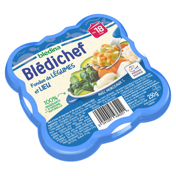 Plat bébé fondue de légumes lieu dès 18 mois BLEDICHEF BLEDINA 250g