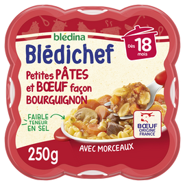 Plat bébé légumes pâtes boeuf bourguignon dès 18 mois BLEDICHEF BLEDINA 250g