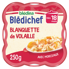 BLEDINA BLEDICHEF - Plat bébé du midi Blanquette de volaille, dès 18 mois - 250g - Repas bébé