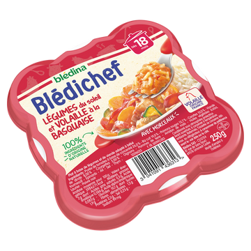 Plat bébé légumes volaille basquaise dès 18 mois BLEDICHEF BLEDINA 250g