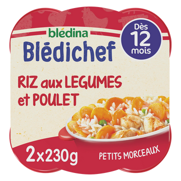 Plats bébé riz aux légumes poulet dès 12 mois BLEDICHEF BLEDINA 2x230g
