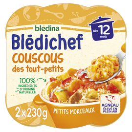 Plats bébé couscous dès 12 mois BLEDICHEF BLEDINA 2x230g