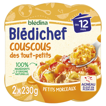 Plats bébé couscous dès 12 mois BLEDICHEF BLEDINA 2x230g