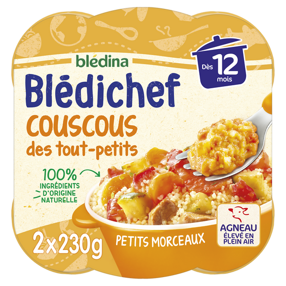 Plats bébé couscous dès 12 mois BLEDICHEF BLEDINA 2x230g