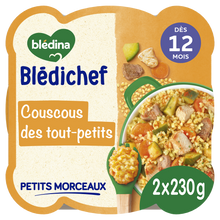 BLEDINA BLEDICHEF - Plat bébé du midi Couscous, dès 12 mois - 2x230g -Repas bébé