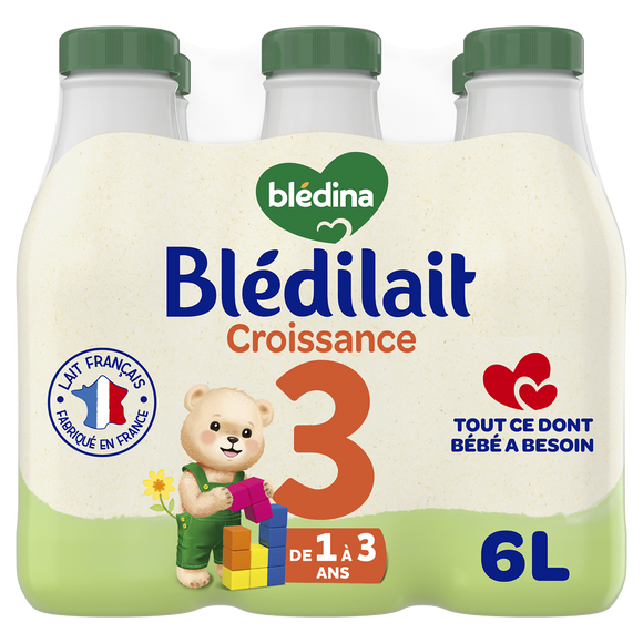 BLEDINA BLEDILAIT - Lait de croissance, dès 12 mois - 6x1l