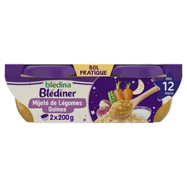 Plats bébé soir légumes quinoa dès 12 mois BLEDINER BLEDINA 2x200g