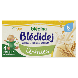 Lait et céréales bébé dès 6 mois BLEDIDEJ BLEDINA 4x250ml