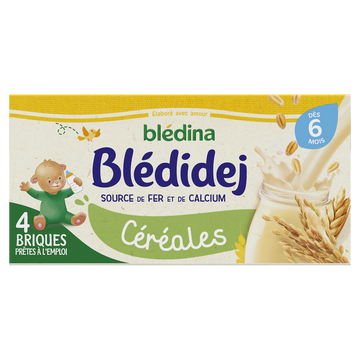 Lait et céréales bébé dès 6 mois BLEDIDEJ BLEDINA 4x250ml