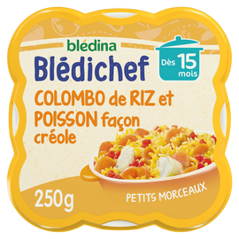 Plat bébé colombo de riz poisson dès 15 mois BLEDICHEF BLEDINA 250g