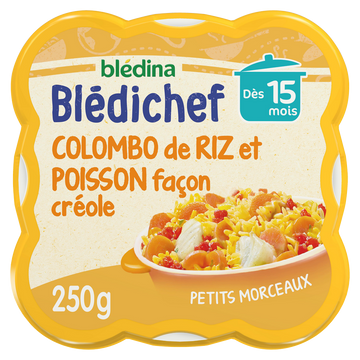 Plat bébé colombo de riz poisson dès 15 mois BLEDICHEF BLEDINA 250g