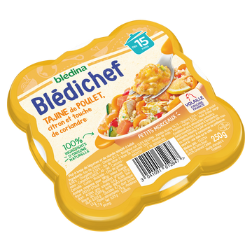 Plat bébé tajine poulet citron coriandre dès 15 mois BLEDICHEF BLEDINA250g