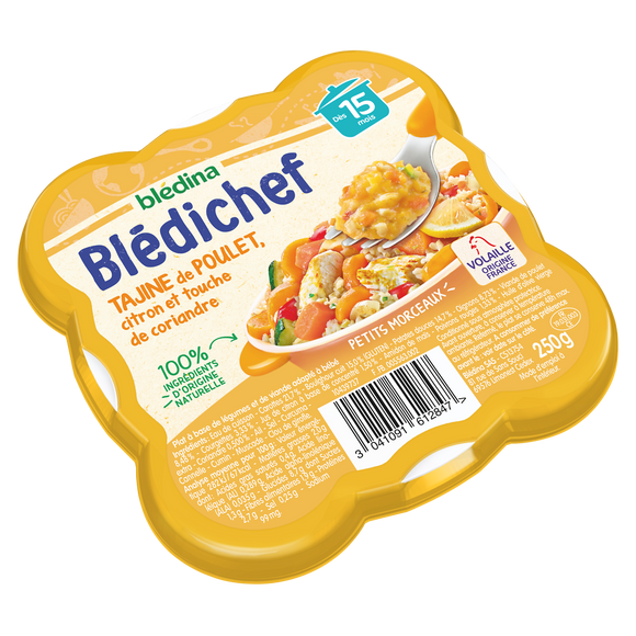 Plat bébé tajine poulet citron coriandre dès 15 mois BLEDICHEF BLEDINA250g
