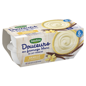 Desserts bébé au fromage blanc vanille dès 6 mois BLEDINA 4x100g