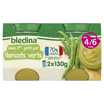 Petits pots bébé haricots verts dès 4 mois BLEDINA 2x130g