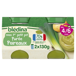 Petits pots bébé purée poireaux dès 4 mois BLEDINA 2x130g