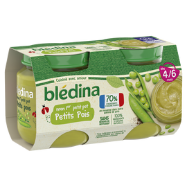 Petits pots bébé petits pois dès 4 mois BLEDINA 2x130g