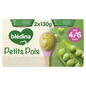 BLEDINA - Petits pois, dès 4 mois - 2x130g