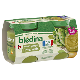 Petits pots bébé artichauts dès 4 mois BLEDINA 2x130g