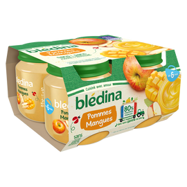 Petits pots bébé aux fruits pommes mangues dès 6 mois BLEDINA 4x130g