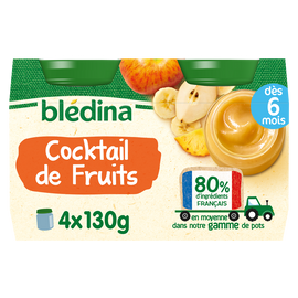 Petits pots bébé aux fruits dès 6 mois BLEDINA 4x130g