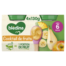 BLEDINA - Cocktail de fruits, de 6 à 12 mois - 4x130g