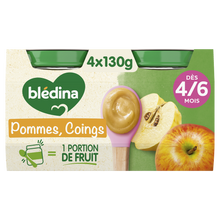 Pots fruits pommes coings dès 4/6 mois BLEDINA 4x130g
