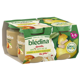 Petits pots bébé aux fruits pommes poires dès 4 mois BLEDINA 4x130g