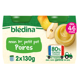 Petits pots bébé aux fruits poires williams dès 4 mois BLEDINA 2x130g