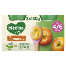 BLEDINA - Dessert bébé Pommes, dès 4 mois - 2x130g