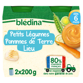 Petits pots bébé légumes pommes de terre colin lieu dès 6 mois BLEDINA2x200g