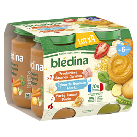 Petits pots bébé légumes viandes poissons dès 6 mois BLEDINA 4x200g