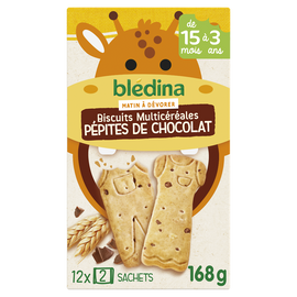 Biscuits bébé multicéréales pépites de chocolat dès 15 mois BLEDINA 168g